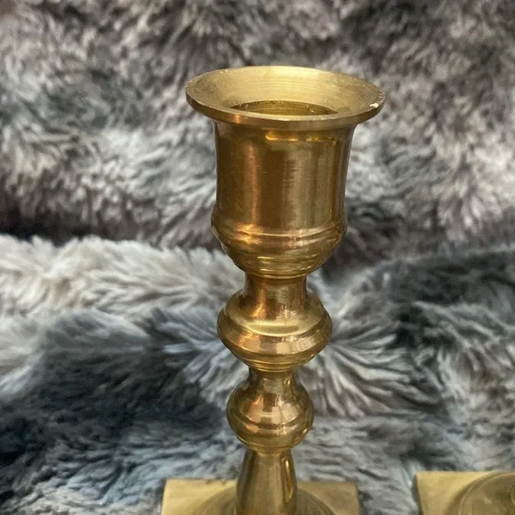 NIB Vintage Brass Candlestick 5” Candle Holders - Picture 3 of 16